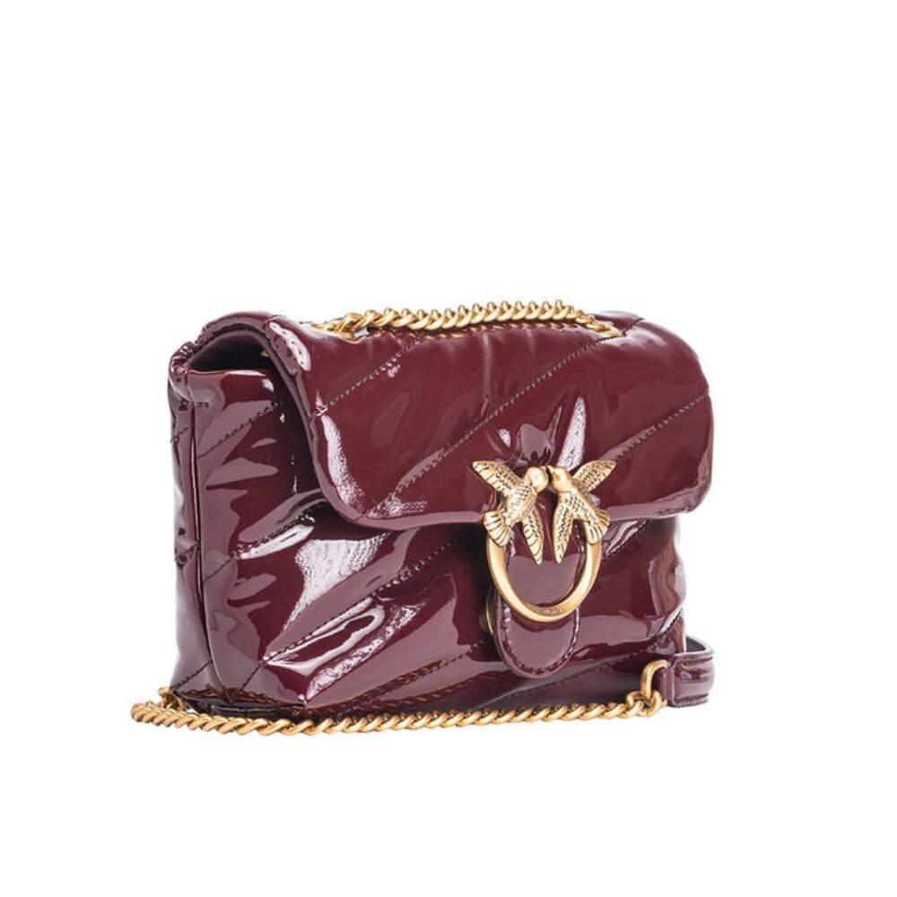 Pinko Love Puff Baby CL Crossbody | Eco Patent | NWT | BURGUNDY (Rosso) Mini 🖤